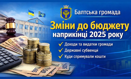 Зміни до бюджету Балтської громади наприкінці 2025 року: доходи, видатки та ключові рішення сесії