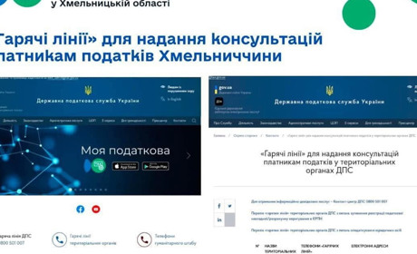 Податкова інформує: "гарячі лінії" для надання консультацій платникам податків Хмельниччини