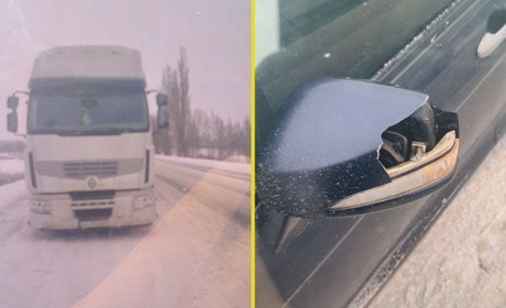 Під час обгону вантажівка пошкодила дзеркало легковика на Переяславщині: хроніка поліції