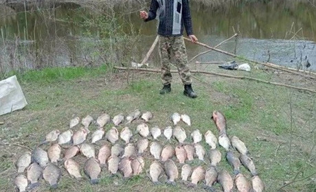 На Полтавщині під час нересту затримали браконьєра з уловом риби