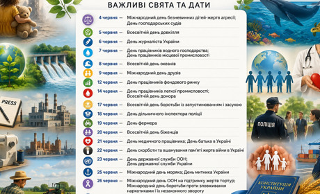 Червень-2026: місяць пам’яті, професійних свят і важливих суспільних дат