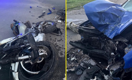 У Переяславі зіткнулися легковий автомобіль і мотоцикл: байкера госпіталізували