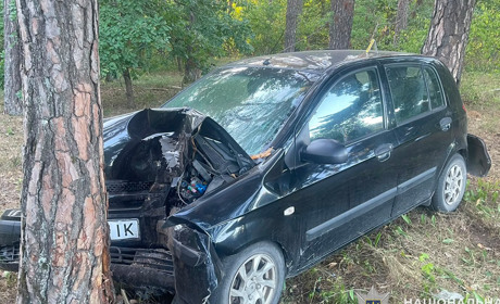 На Кременеччині автомобіль врізався у дерево: водія госпіталізували