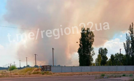 Масштабна пожежа на лівобережжі Херсонщини - фото і відео