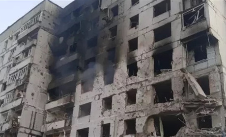 Під час обстрілу Оріхова загорівся дев’ятиповерховий будинок
