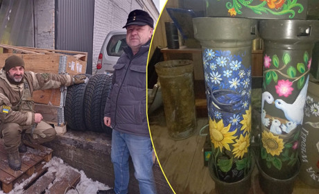 Переяславські художники розмалювали тубуси, які волонтери виставлять на аукціон