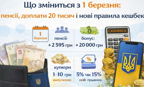 Березень-2026: кому підвищать виплати, які купюри зникнуть і що буде з цінами