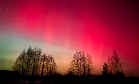 Північне сяйво над Сарненщиною: рідкісне явище з’явилось у небі