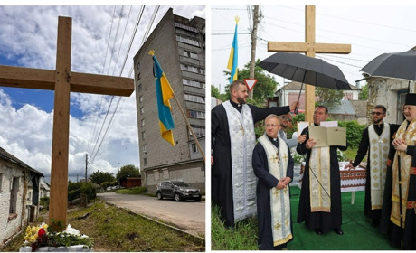 У Жмеринці освятили хрест, поруч з яким побудують храм Української греко-католицької церкви