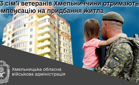 103 сім’ї ветеранів Хмельниччини отримають компенсацію на придбання житла