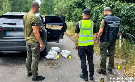 Бурштину на 30 тисяч доларів: на Рокитнівщині зупинили кросовер із трьома мішками каміння
