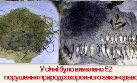 На Хмельниччині за січень викрито понад 50 порушень рибоохоронного законодавства