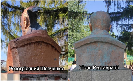 НА ЧЕРНІГІВЩИНІ ВІДРЕСТАВРУВАЛИ РОЗСТРІЛЯНИЙ РОСІЯНАМИ ПАМ'ЯТНИК ШЕВЧЕНКУ