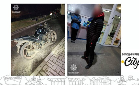 Одразу чотири протоколи на неповнолітнього мотоцикліста біля Полиць склала поліція