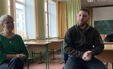 Зустріч учнів ліцею з героєм: Олександр Чубар у Балтському ліцеї №3