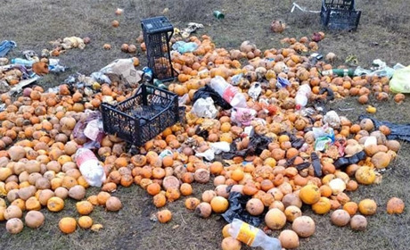 В Біляївці невідомі насмітили мандаринами