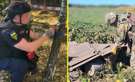 У лісі на Київщині виявили гранату на розтяжці, а в полі на Чернігівщині – бойові частини дронів