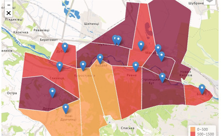 Межі виборчих дільниць Мамаївської ОТГ та кількість виборців