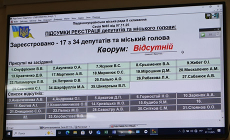 Третя спроба провести 65-ту сесію Південноукраїнської міської ради провалилася