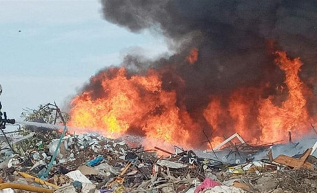Пожежа біля Умані: горить сміття на полігоні твердих побутових відходів