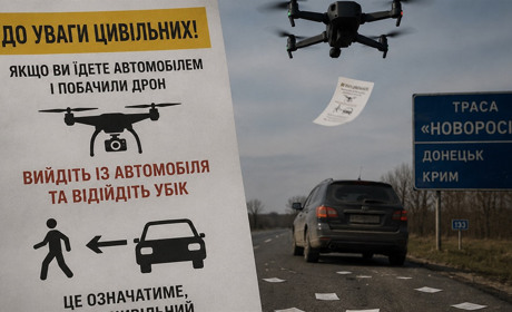 ЗСУ почали скидати попереджувальні листівки над трасою “Новоросія” для цивільних