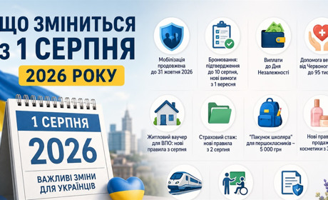 Що зміниться для українців із серпня: нові правила стажу, бронювання та підтримка першокласників