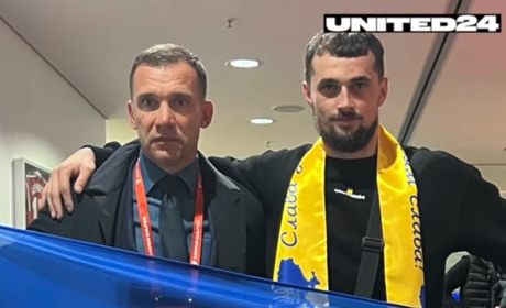 Морпіх із Сарненщини Ростислав Приступа та Андрій Шевченко відвідали матч збірної України