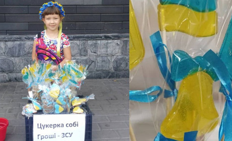 У Фастівському районі 6-річна дівчина продає патріотичні солодощі: гроші передає ЗСУ