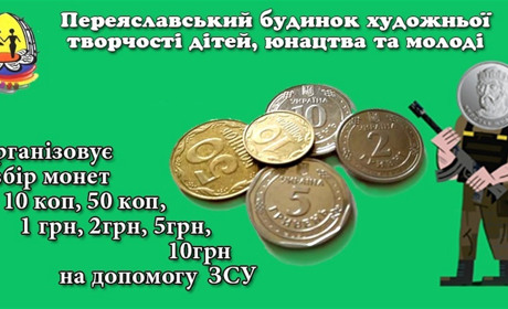 У Переяславі можна принести монети у Будинок художньої творчості та допомогти ЗСУ