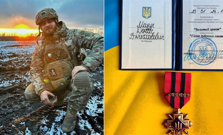 Барчанина Дениса Мазура нагородили нагрудним знаком “Золотий хрест” "Гілка дубового листя"