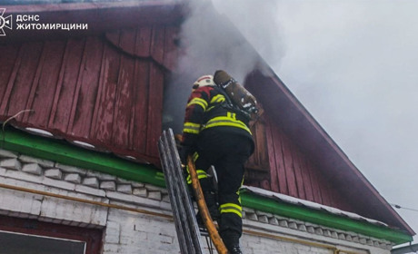 З покрівлі йшов дим, а в оселі горіли речі: під час пожежі на Звягельщині травмувалася людина