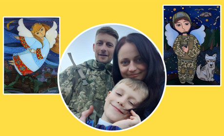 Малює янголів: Наталя Курій-Максимів збирає гроші військовим і на реабілітацію своєму чоловіку