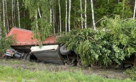 Поблизу Ромейок перекинулась вантажівка. Жертв немає