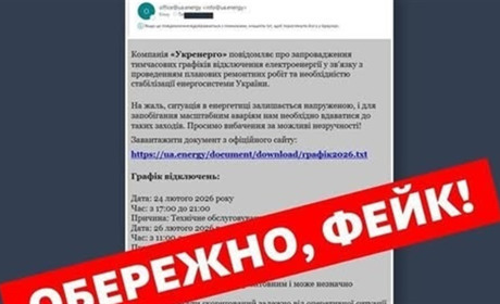 Шахраї розсилають віруси під виглядом «графіків відключень» від «Укренерго»