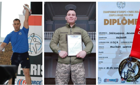 Захисник зі Жмеринки Богдан Шевченко здобув срібло на чемпіонаті Європи з гирьового спорту в Парижі