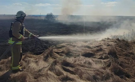 За добу вогнеборці сім разів приборкували загоряння сухої рослинності, в тому числі й у Білопіллі