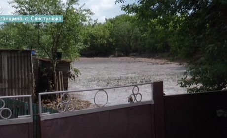 Велика вода на Сватівщині: наслідки півгодинної зливи у Свистунівці та у місті — фото і відео