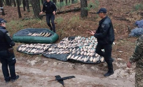 На Переяславщині рибоохоронний патруль затримав чоловіка, який сітками ловив рибу