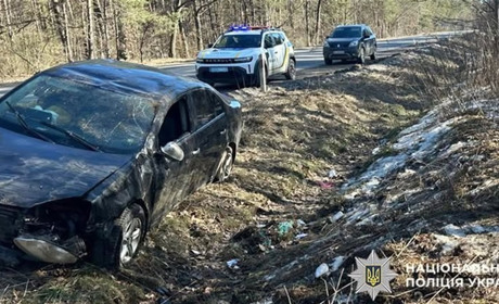 На Шепетівщині авто перекинулося через тварину на дорозі: пасажир у лікарні