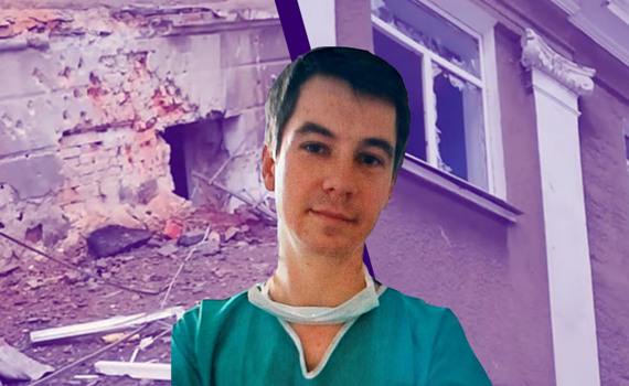 Хирург Дмитрий Ганич продолжает оперировать раненных в Попасной. Снарядами разбили его больницу