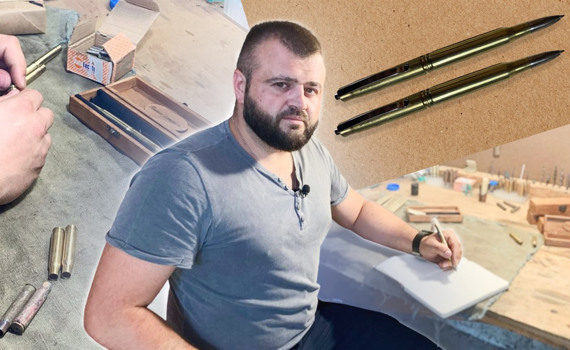 "Пиши історію": як майстер з Ірпеня створює ручки з гільз із двох епох