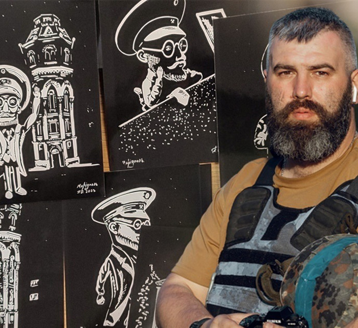 Драмтеатр і скульптури Нільсена. Олександр Полосухін намалював 12 листівок з пам’ятками Маріуполя