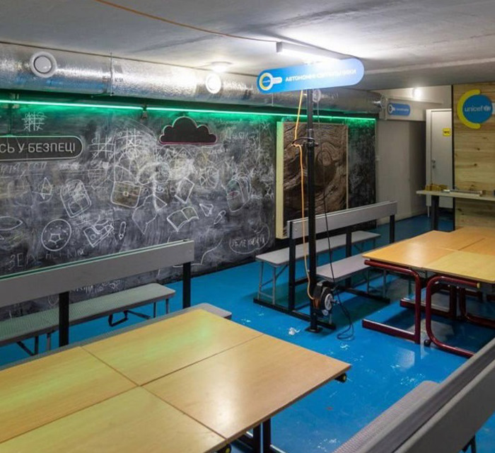 Як влаштоване укриття Ірпінського академічного ліцею "Мрія". Фото