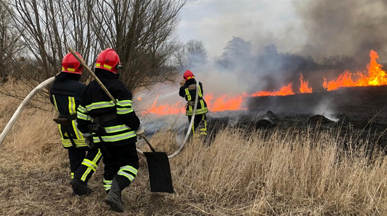 Минулого тижня рятувальники Уманщини майже 30 разів боролись із вогнем через загоряння сухої трави