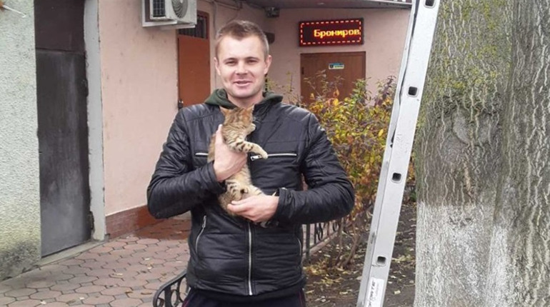 У Біляївці жителі рятували від загибелі на дереві кошеня: у одного рятівника за кілька днів весілля