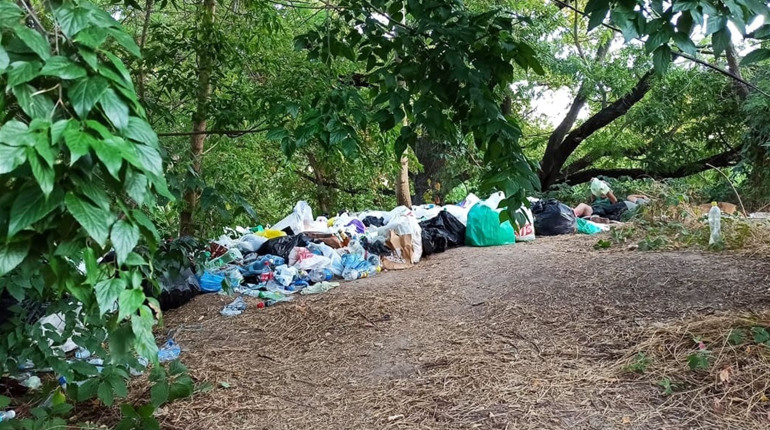 В самому центрі Херсона — стихійне звалище і сморід. А там міг би стояти Макдональдс
