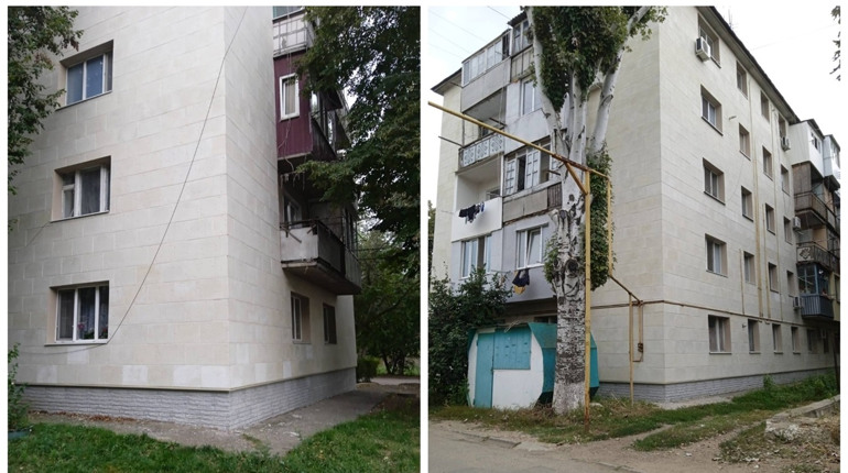 По вулиці Садовій у Біляївці утеплили фасад багатоквартирного будинку та збудують водогін