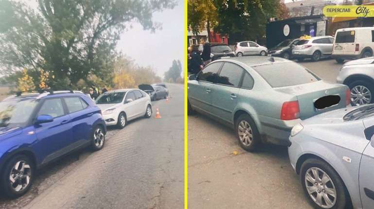 Дві ДТП за день: у Переяславі зіткнулися Hyundai та Volkswagen, а біля Стовп’яг – три автомобілі