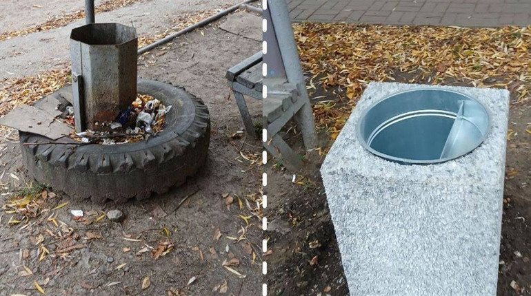 «Не треба мільйони — треба бажання»: у Жовтих Водах волонтерка встановила нові урни