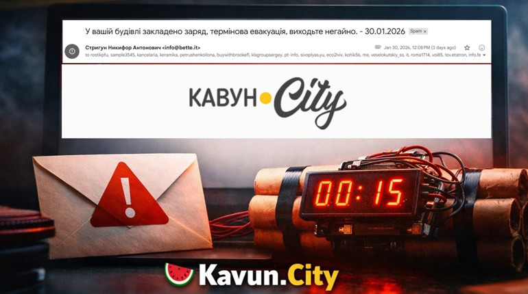 Редакція Kavun.City отримала лист про «замінування», який потрапив у спам